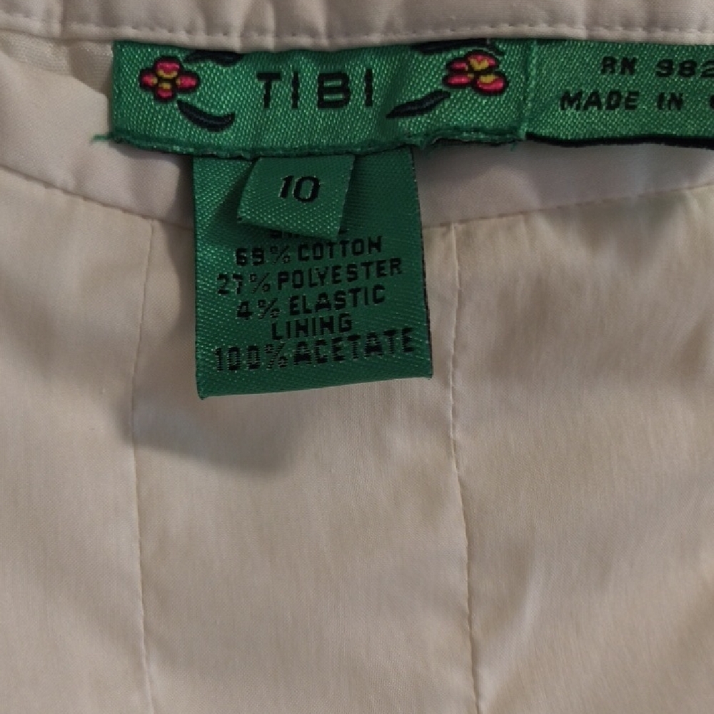 Tibi White Pleated A-line Cotton Blend Skirt, Size 10 - Picture 2 of 8